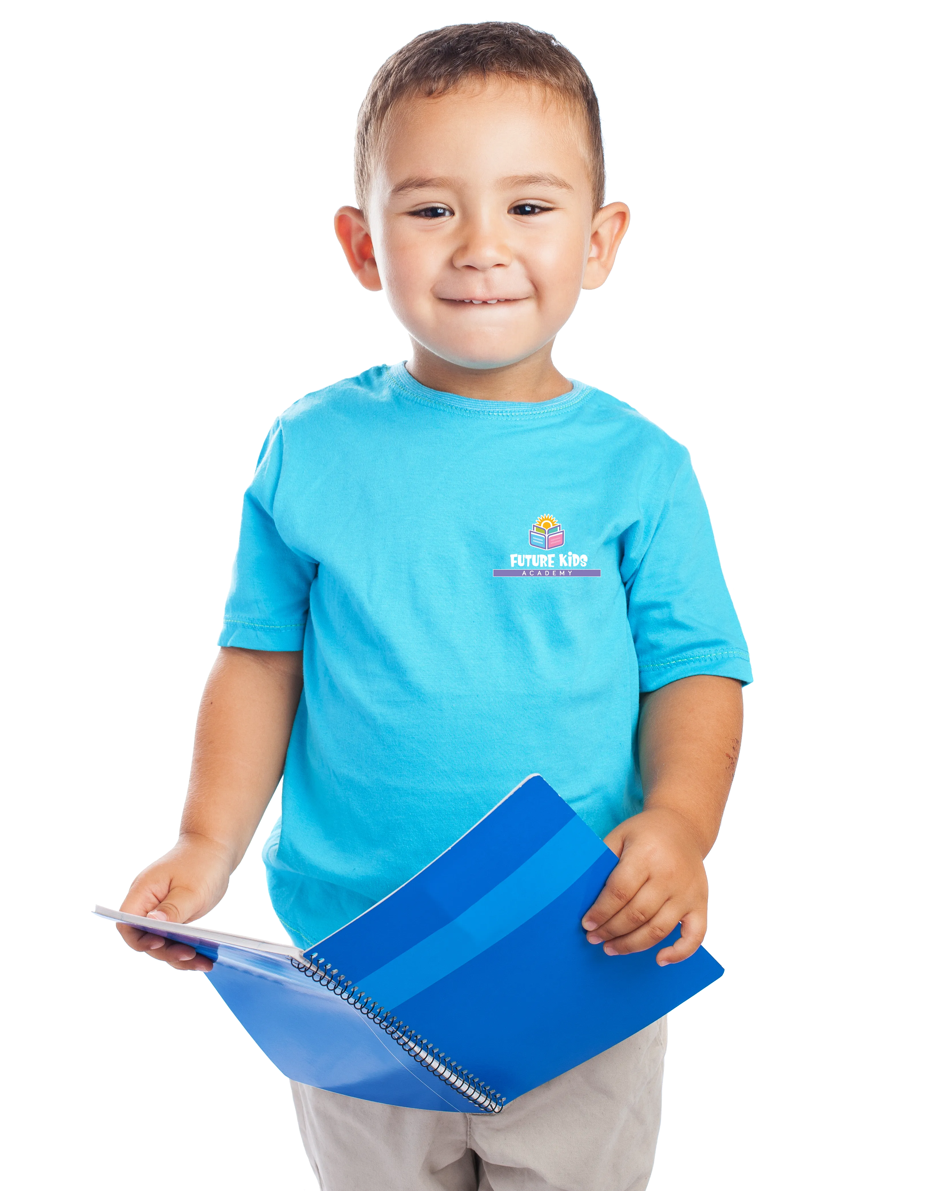 Happy child with painted hands