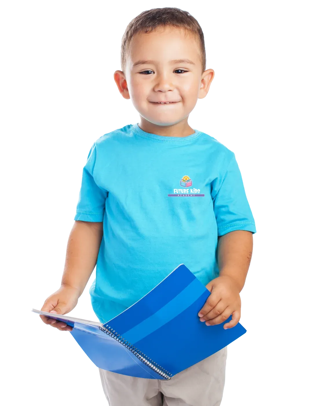 Happy child with painted hands