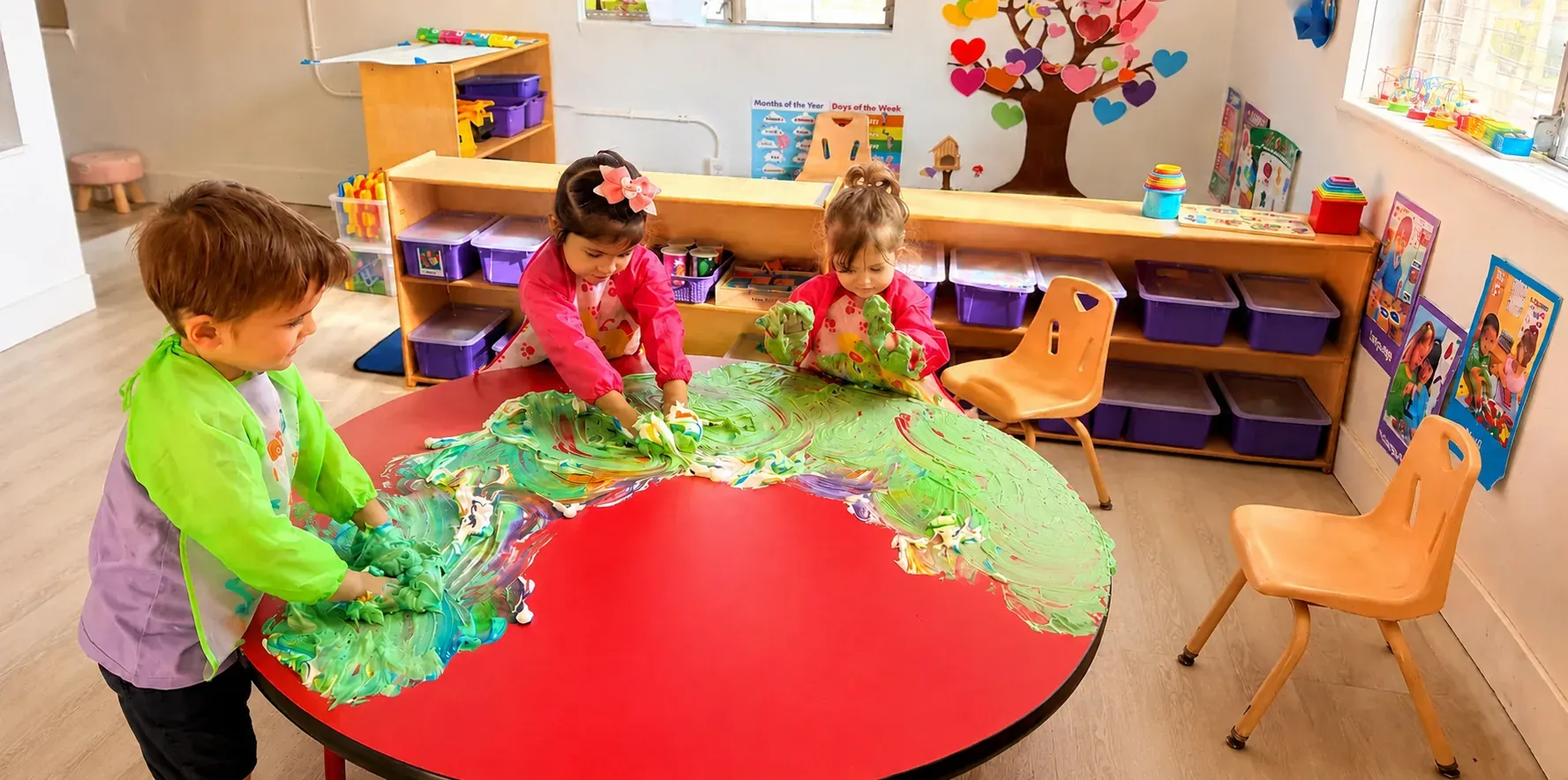 Children working on arts and creative expression activities