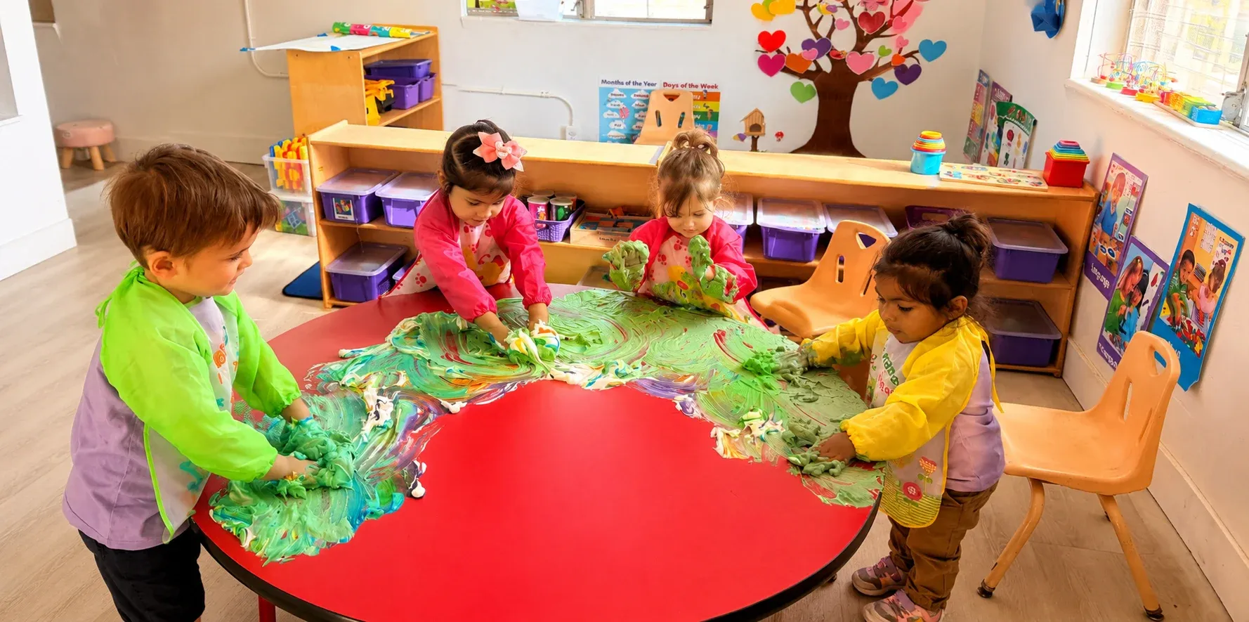 Children working on arts and creative expression activities