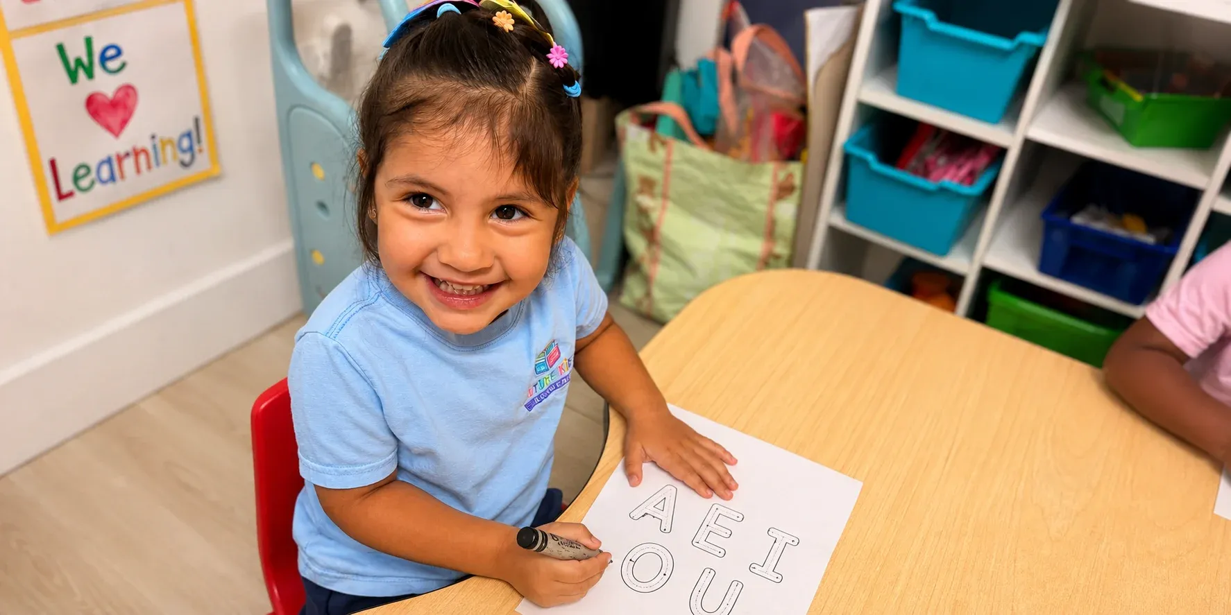 Teacher supporting language development with young children
