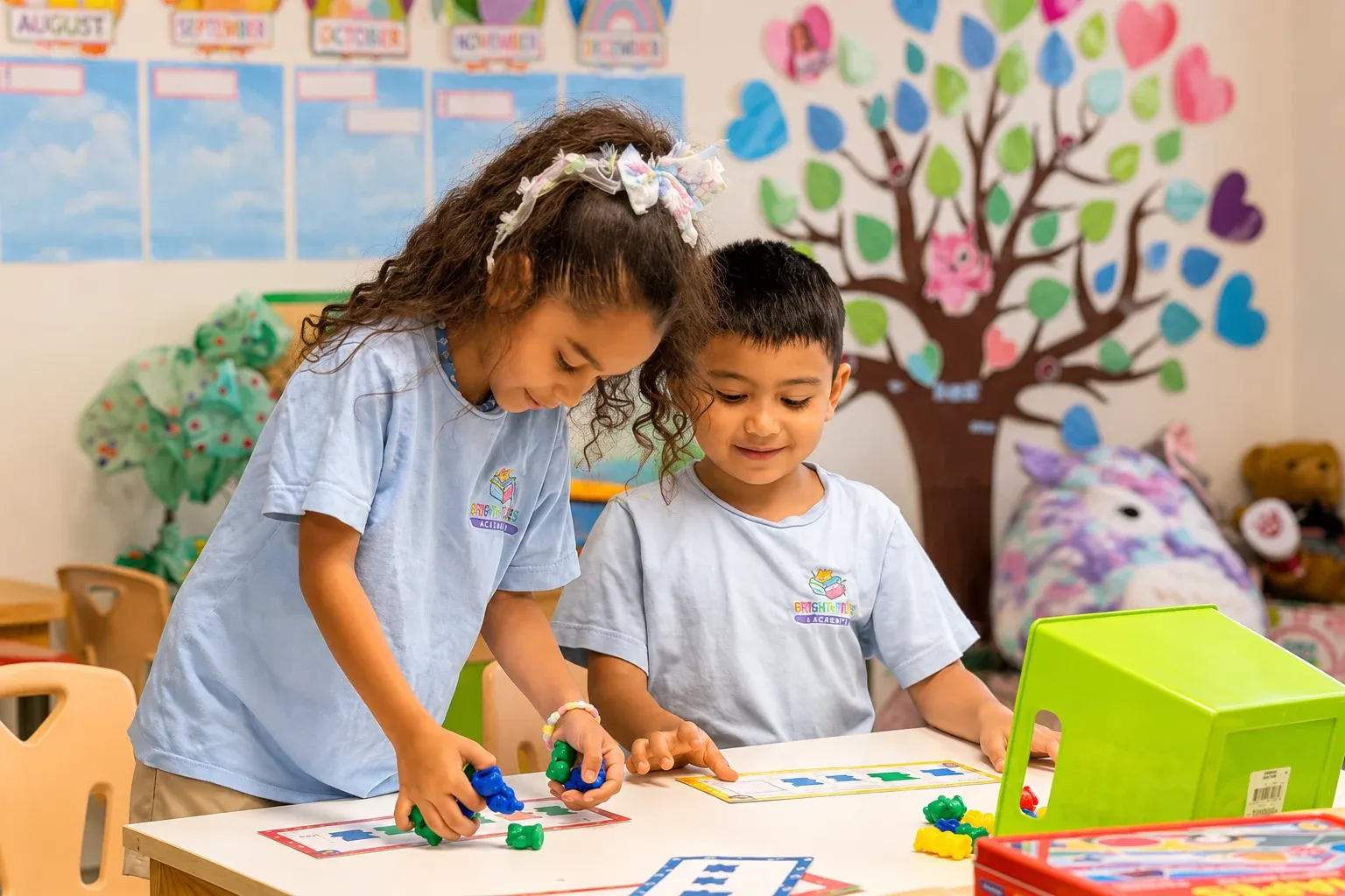 Children learning with joy