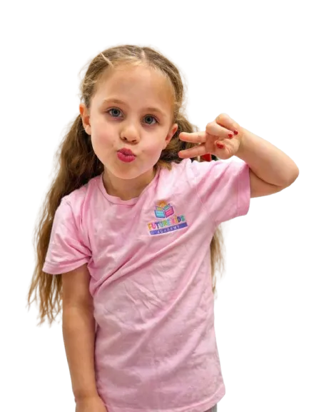Happy child with painted hands